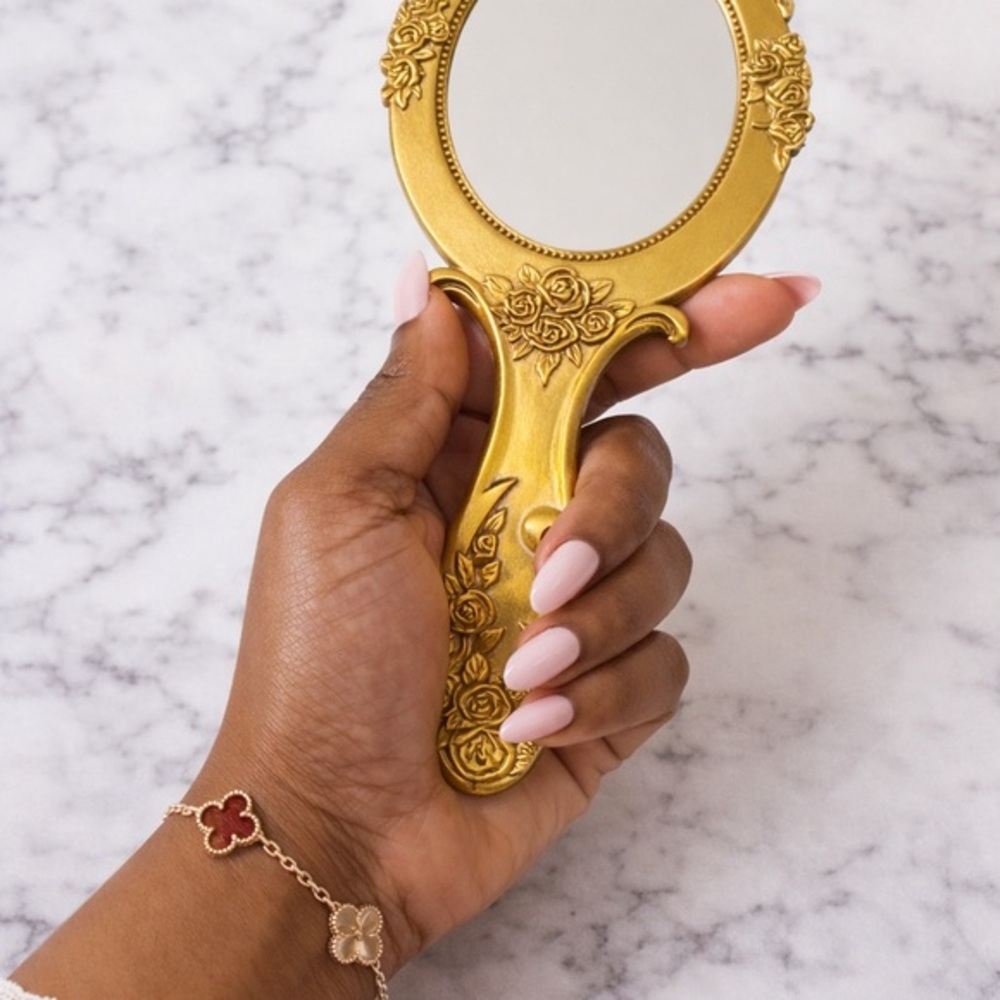 Fairytale Gold Vintage Style Hand Mirror ✨ Princess Vanity Decor